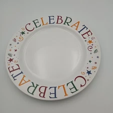 Pampered Chef Celebrate Plate 11" White #2825, Birthday, Anniversary, Party, EUC
