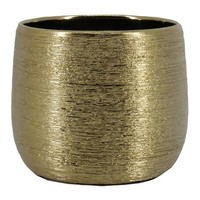 INNA-Glas Pflanzgefäß Tamsin, Keramik, Gold, 10Cm, Ø12Cm