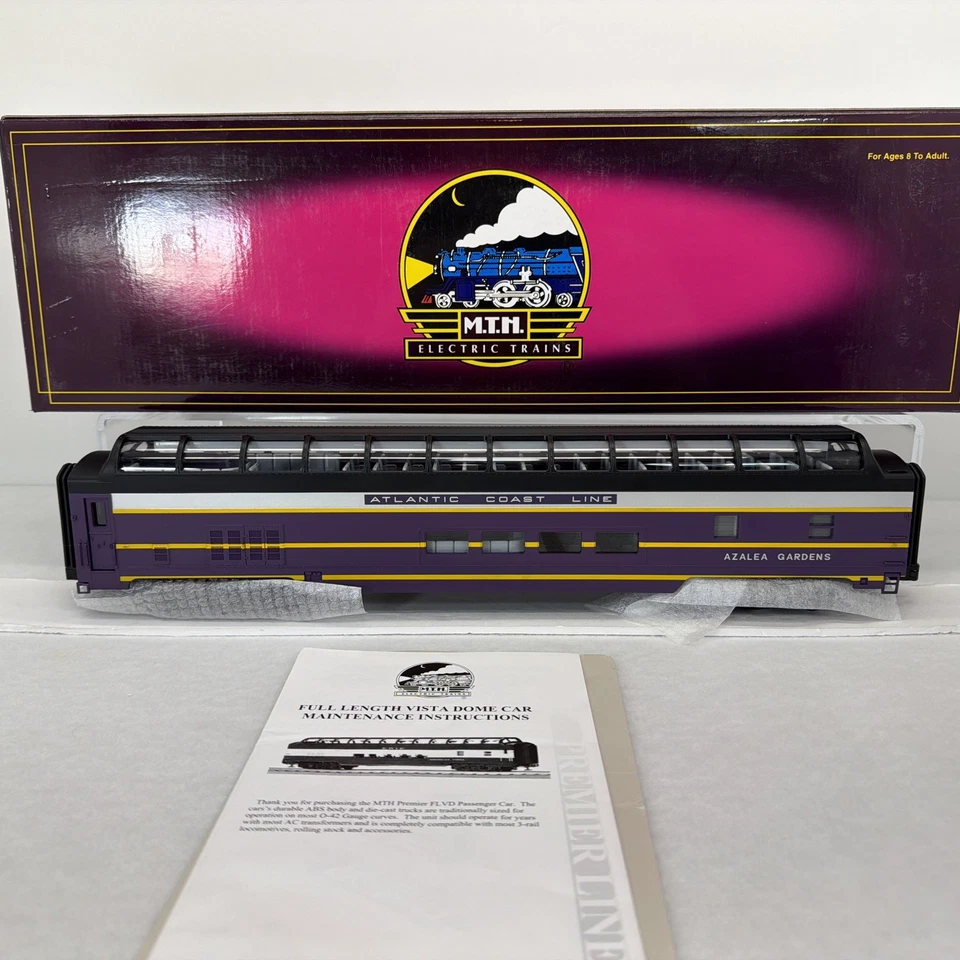 MTH Premier 20-6771 Atlantic Coast Line Full Vista Dome Passenger Car New O ACL - Image 2 of 4