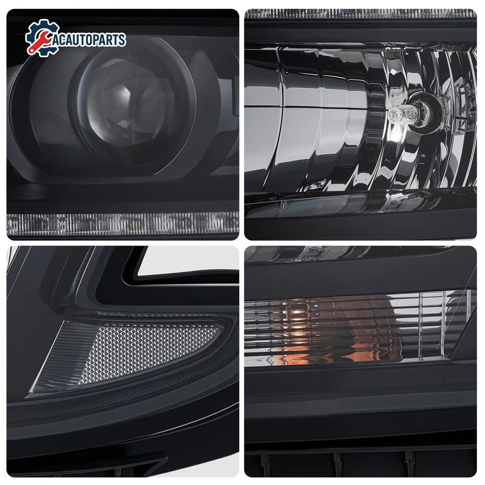 For 2015-2020 Chevy Tahoe Suburban Black Headlight Projector Headlamp w/ LED DRL Foto 4 de 4