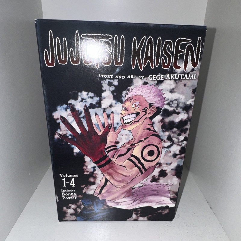 Jujutsu Kaisen Vol 1-4 Manga Box Set + Bonus Poster, VIZ, Gege Akutami