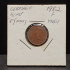 1982 F 1 Pfennig West Germany World Coin Avg Circ Details  — photo 2
