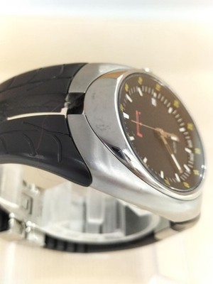 PIRELLI P ZERO TEMPO Swiss Made Black Dial Date Watch with Rubber Strap