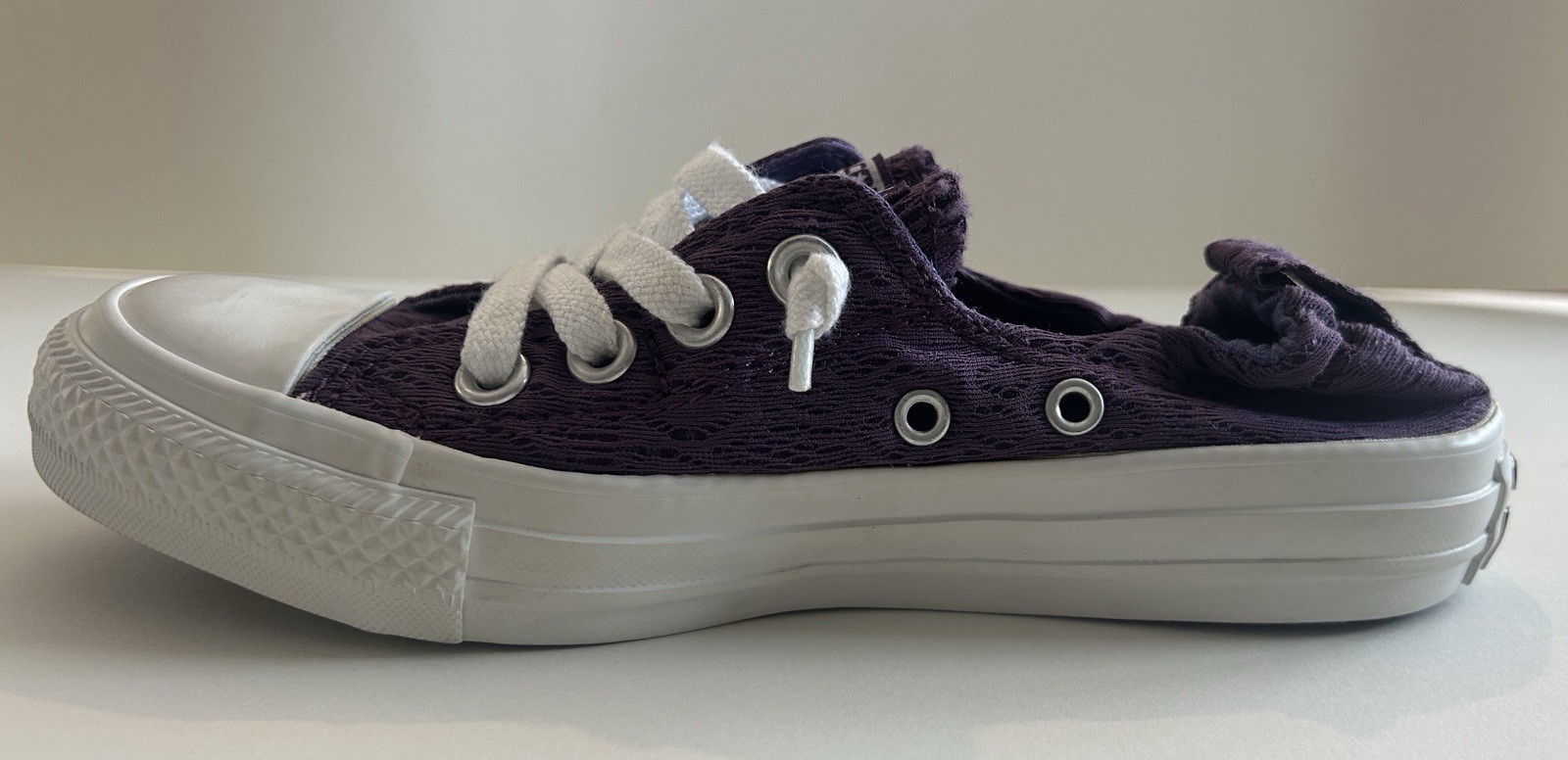 NEW Converse All Star Purple Lace Detail Slip on Sneakers  Girls Size 3  thumbnail 11