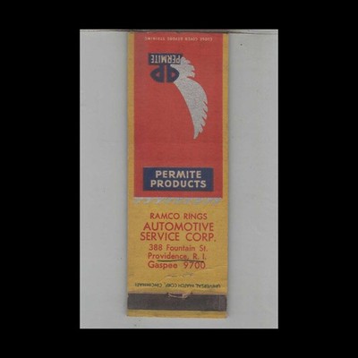 Matchbook Cover Ramco Rings Automotive Service Corp. Providence RI