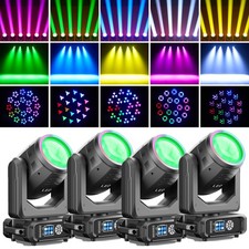 4x 250W LED Beam Moving Head 18Prism 15Gobo Wheel Stage Light DMX Spot Lighting