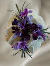 Cute little rose and lilac wrist corsage