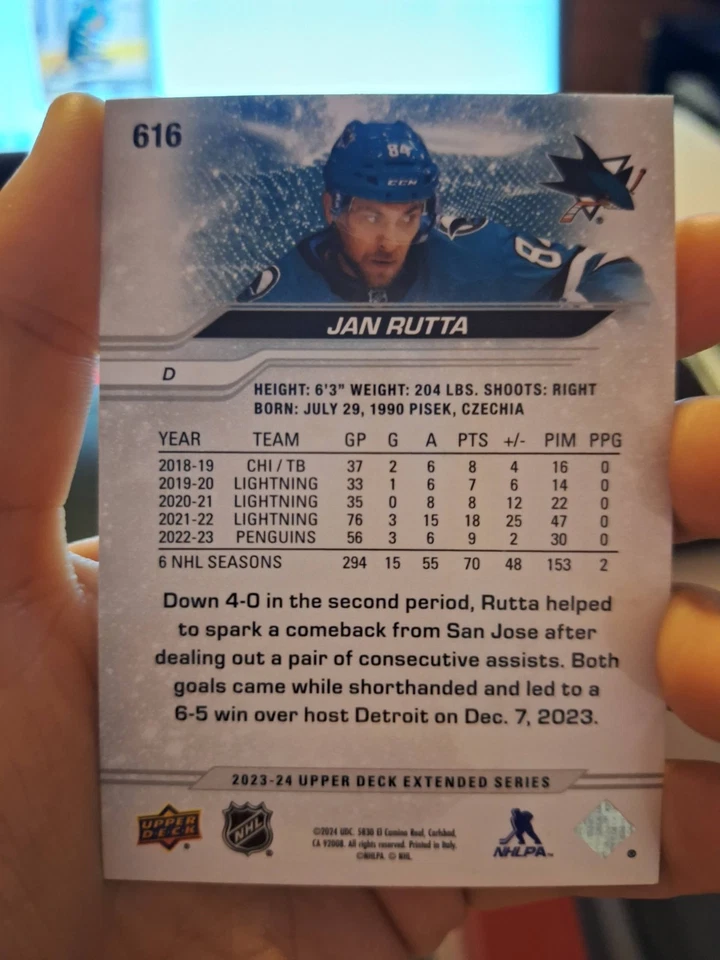 Jan Rutta Hockey Card - Image 2 of 2