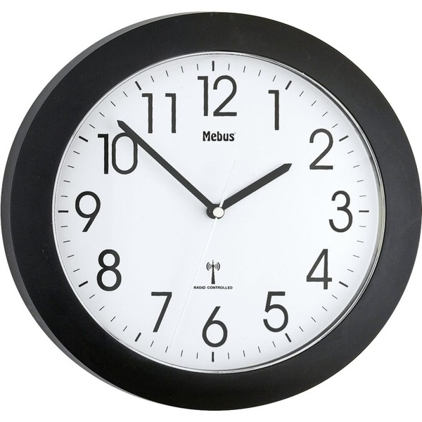 Mebus 52450 Funk-Wanduhr Schwarz-image
