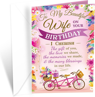 Religious Birthday Card For Wife, Made in America, Eco-Friendly, Thick Card Stoc