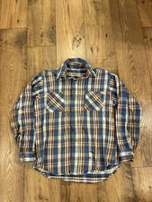 Vintage 70s Big Mac Woven Plaid Flannel Shirt USA Made JC Penney Cotton Small