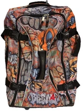 ATHALON Graffiti Rolling Duffle Bag Suitcase Luggage Bag 90’s Style 24x15x11