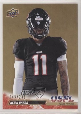 2023 Upper Deck USFL Preview Gold 45/239 Kenji Bahar #12 1d3