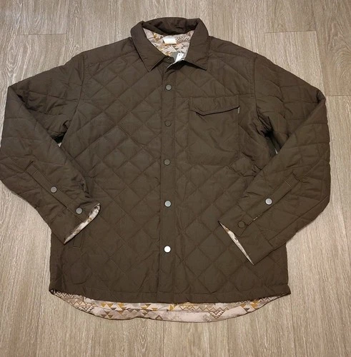 & Lore By Tahoe River Men's Reversible Coat Large Snap Buttons Brown Outerwear  image 13