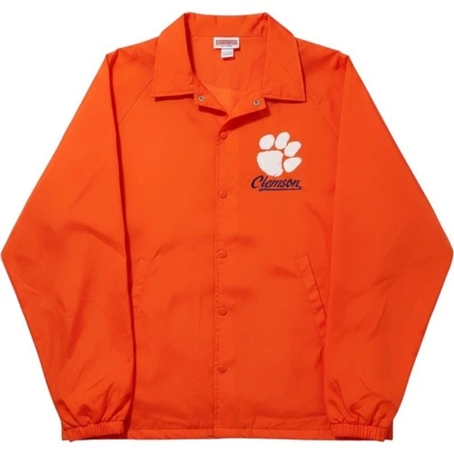 Hartwell Mens Jacket XL Orange Clemson Tigers Coaches Nylon Snap Logo Vintage - product listing photo