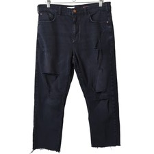 Anthropologie Pilcro and the Letterpress Womens Pants Black Distressed Jeans 30