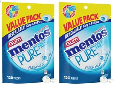 Mentos Pure Fresh Mint Sugar Free Gum Extra Value Pack, 120 Count Bag