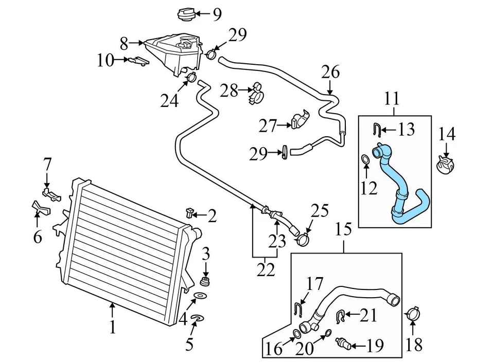 AUDI Q7 2010-2012 3,0 L - Manguera de refrigerante / línea 7L8121101B Foto 3 de 4