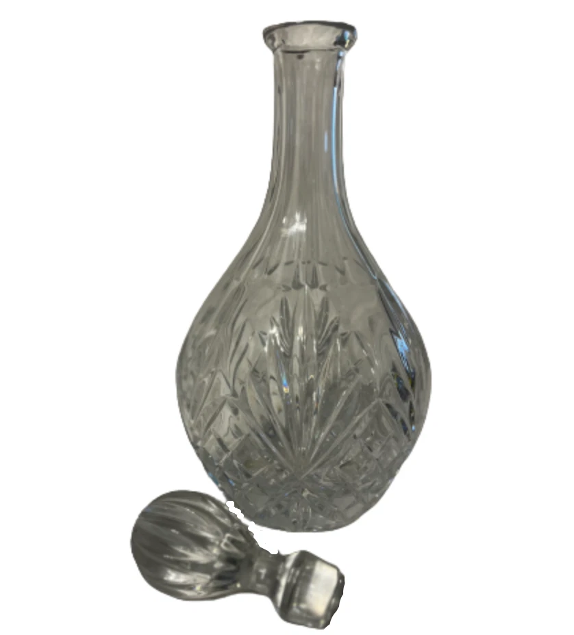 Godinger Round Crystal Wine Decanter “Dublin” Pattern - Image 3 of 3