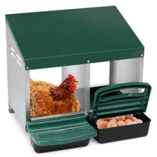 2Compartment Roll Out Chicken Nesting Box with Plastic Basket,Egg Nest Box Green