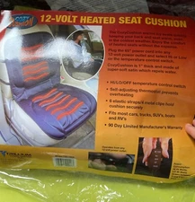 Trillium World TWI-1603 12 Volt Heated Seat Cushion for car, Cozy Cushion TESTED