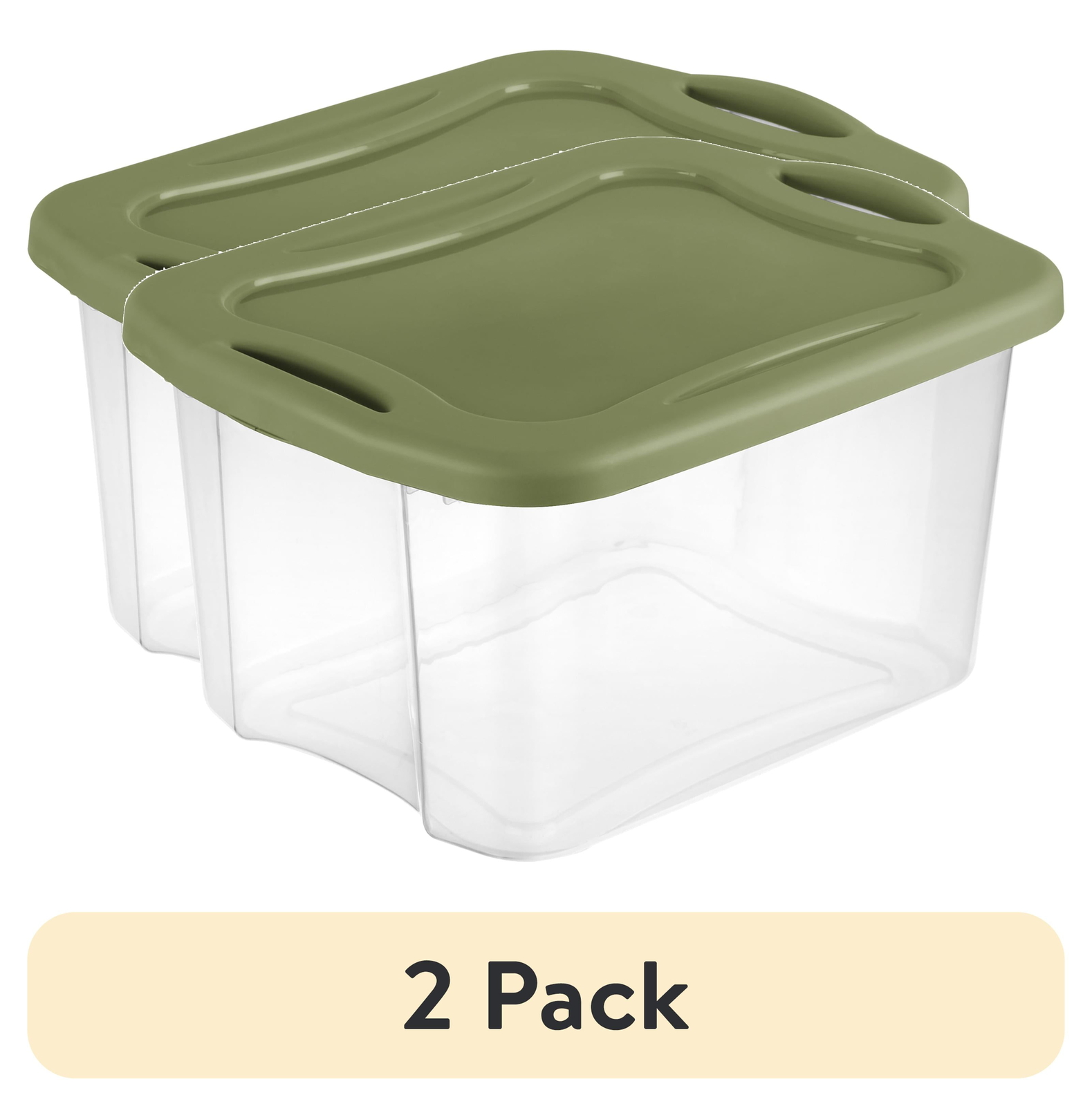 (2 pack)  40 Qt. EZ Carry Plastic, Clear/Sage Legume