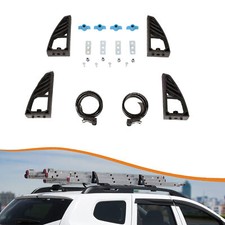 Roof Bar Ladder Rack – 4X Adjustable Load Stops with Straps for Secure Transport