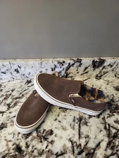 Size 8.5 - VANS Old Skool Vans Brown Fleece Lined Azteca Design 