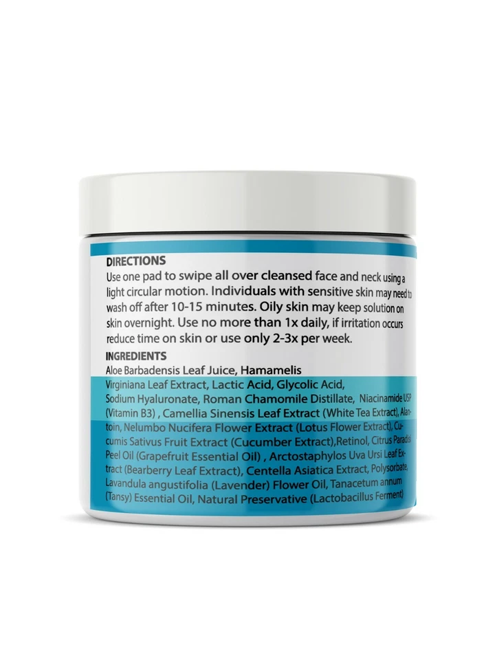 Planet Eden 10% Gly-Lactic Glycolic & Lactic Acid Skin Peel Exfoliating Pads 60 - Image 2 of 3