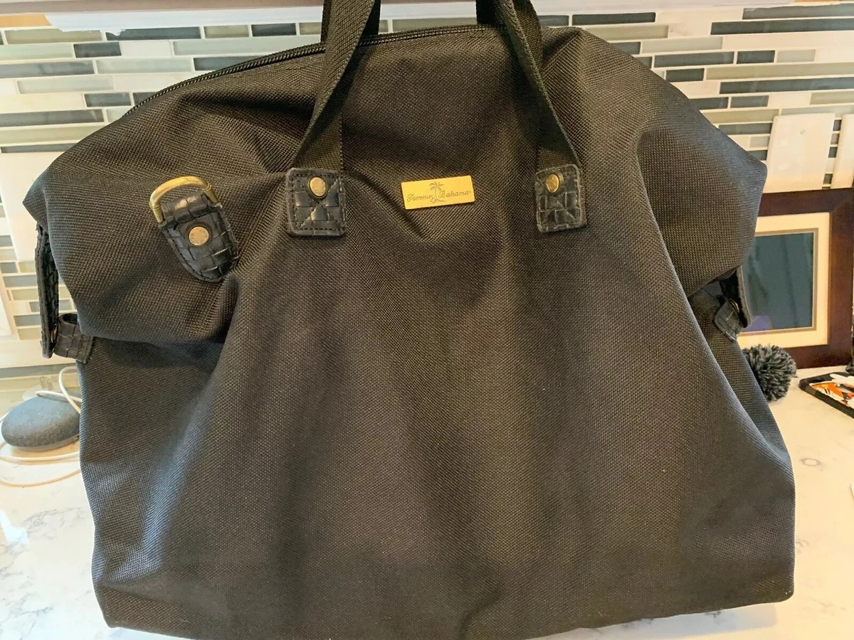 TOMMY BAHAMA Randa Luggage BLACK Carry On THICK Canvas Suitcase Duffle Bag
