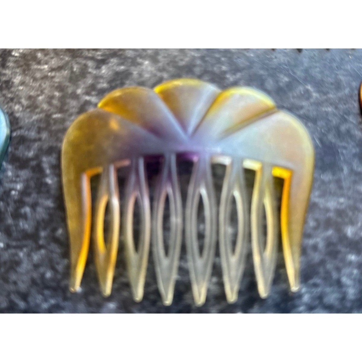 Vtg Lot of 9 1960\'s Hair Side Combs Multi Colored Teeth Pick Women\'s Shell Wavy Vtg Lot of 9 1960 main image 3
