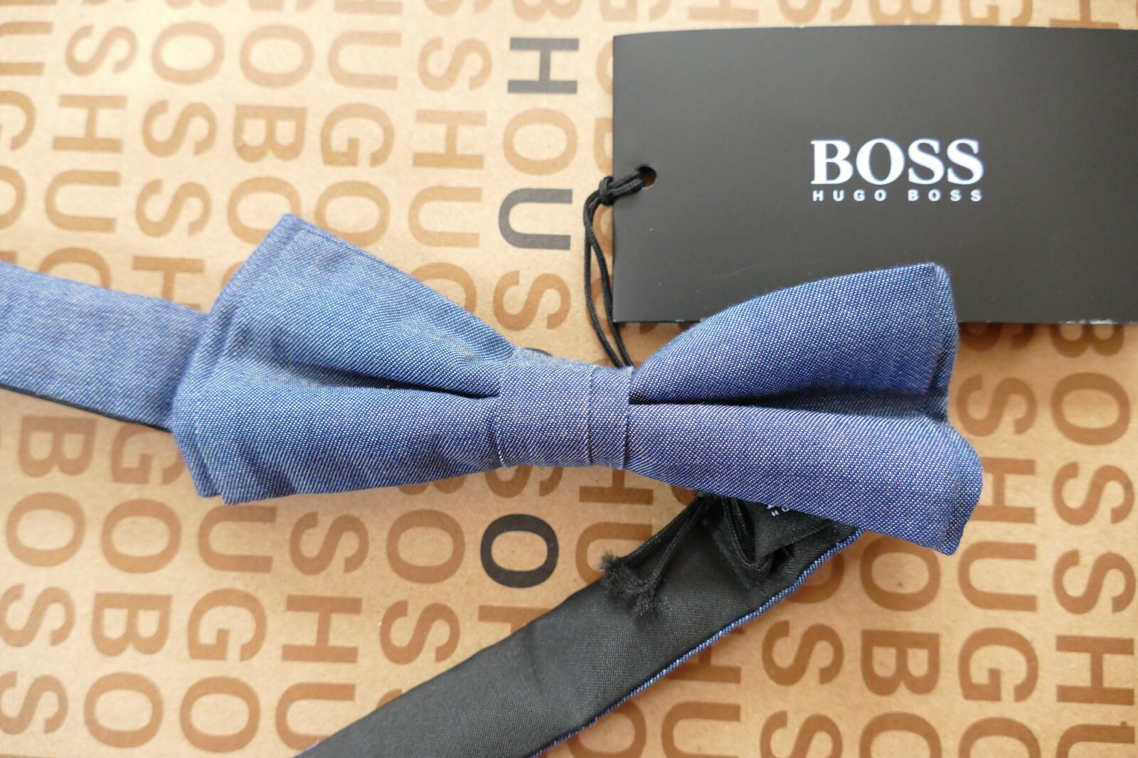 New Hugo BOSS mens womans unisex blue smart tux prom wedding suit shirt Bow Tie image 4