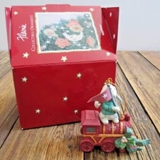 Applause Flavia Weedn Season of Joy Ornament Christmas Rabbit on Caboose Train