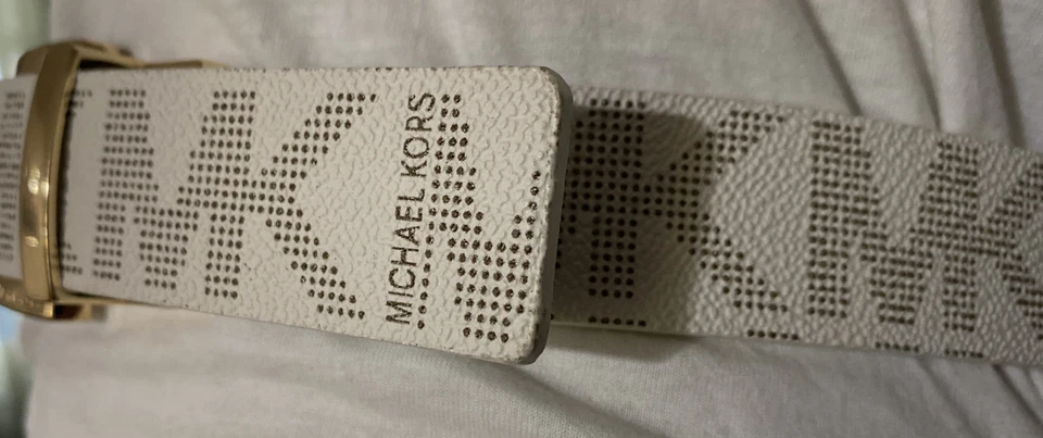 CINTO MICHAEL KORS REVERSÍVEL BAUNILHA IMPRESSO LOGOTIPO/LOGOTIPO MARROM IMPRESSO LINDO!! - Imagem 4 de 4