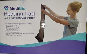 NEW MediBio Heating Pad with 6 Setting Controller Auto-off Function Led Display