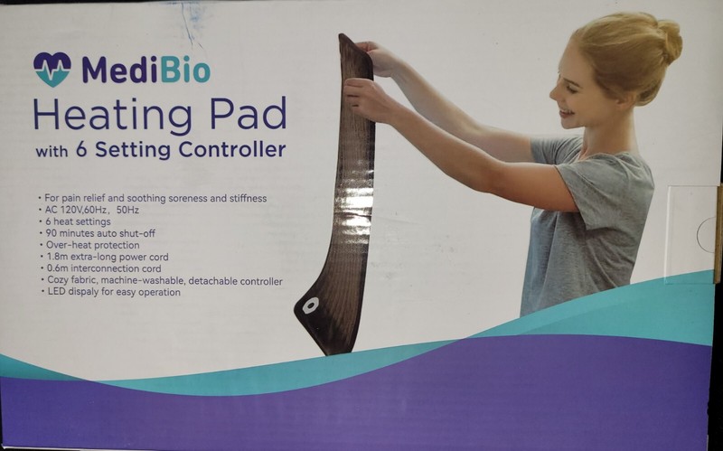 NEW MediBio Heating Pad with 6 Setting Controller Auto-off Function Led Display
