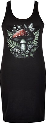 Fly Agaric Mushroom Damen Kleid Cottagecore Motte Gothic