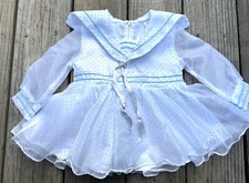 Vintage Union Made ILGWU Sailor Dress Appliqued Toddler Girl Size 2t USA 0055