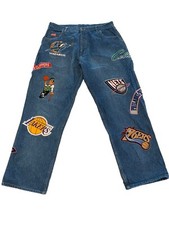 Vintage RARE Unk Denim NBA Jeans NBA 15 Team Logo Patches Men Size 40