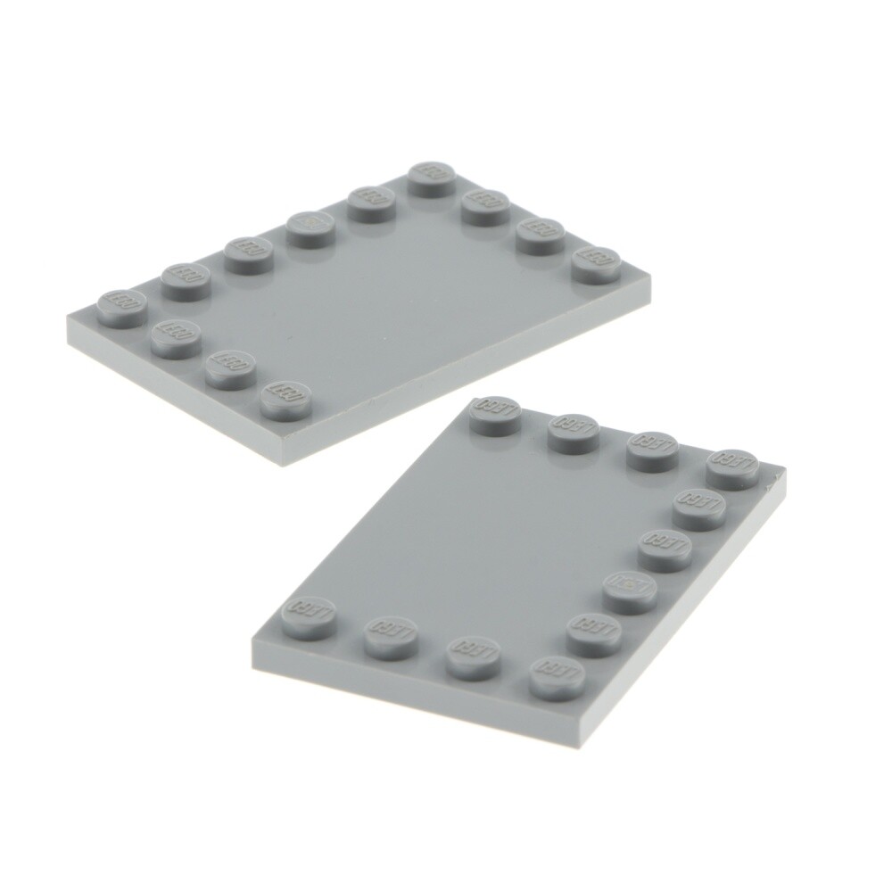 2x LEGO Tile Modified 4x6 Neu-Hell Grey Nubs On Den Edges 4211838 6180