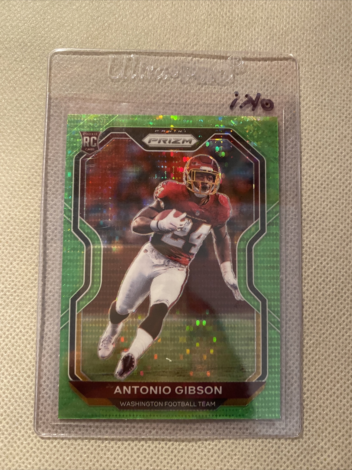 2020 Prizm Neon Green Pulsar Rookie RC #384 Antonio Gibson Washington