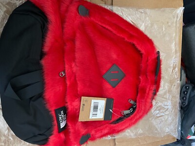Supreme x The North Face Faux Fur Red Stylish Backpack FW20 Santa