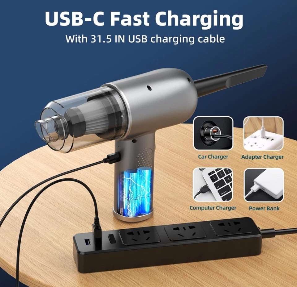 Compressed Air Duster with Air Blower 100000RPM Vacuum Cleaner and Air Duster - Image 2 of 4