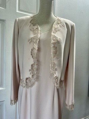 Albert Nippon klassisches pastellrosa Kleid & Jacke. Größe 14. Brautmutter. 