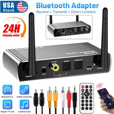 Bluetooth 5.4 Receiver Home Stereo AUX USB Optical & HD Music to RCA Adapter