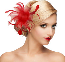 Womens Fascinator Hat Headpiece 20s Vintage Wedding Hair Accessories for Derby/W