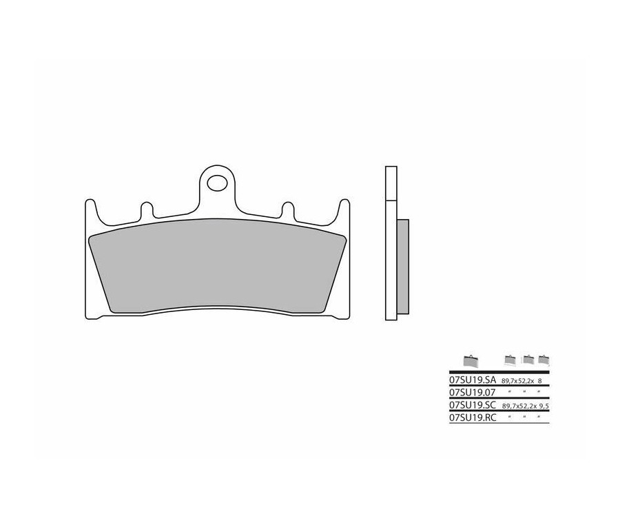 Plaquettes Brembo carbone céramique 07SU19RC pour pilotage piste