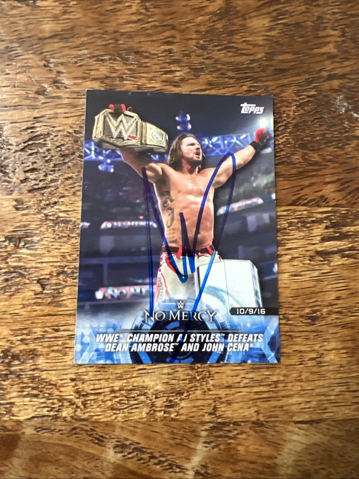 AJ Styles IP Signed Topps Card JSA Coa Autographed WWE