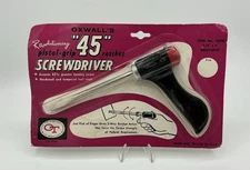 Vtg Oxwall’s “45” Pistol Grip Ratcheting 1/4” x 4” Screwdriver #4500 NEW SEALED