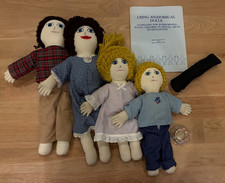 Vtg Hyland's Anatomically Real People Cloth Therapy Dolls Family of 4 Caucasian